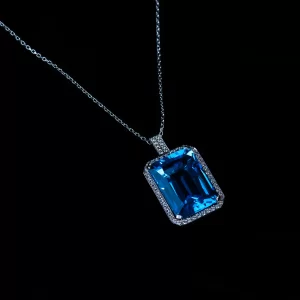 Blue Topaz White Gold Diamond
